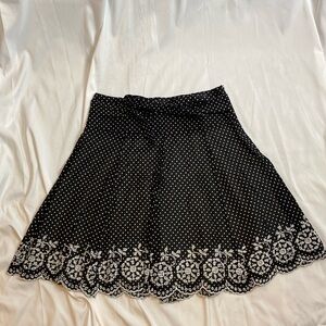 13 Vintage 90s Tracy Evans Polka Dot Embroidered Floral Skirt Size 7